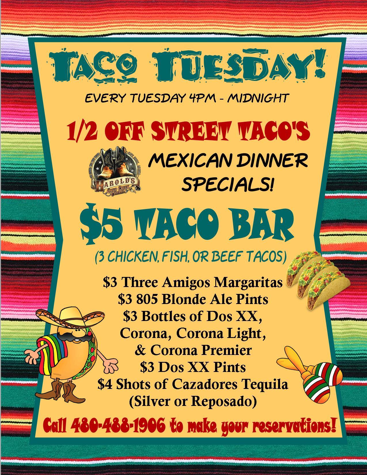 Tuesday Night Is Taco Tuesday | Harolds Corral Cave Creek