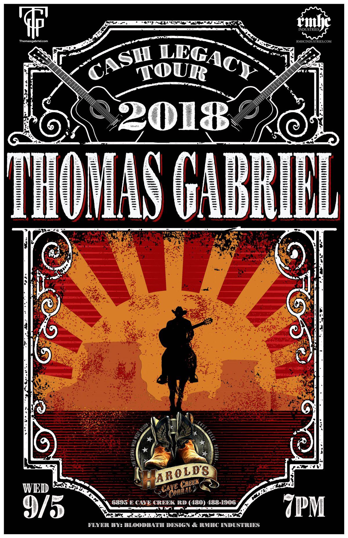 thomas gabriel harolds cave 9-5-18 Show Poster - Harold's Cave Creek Corral