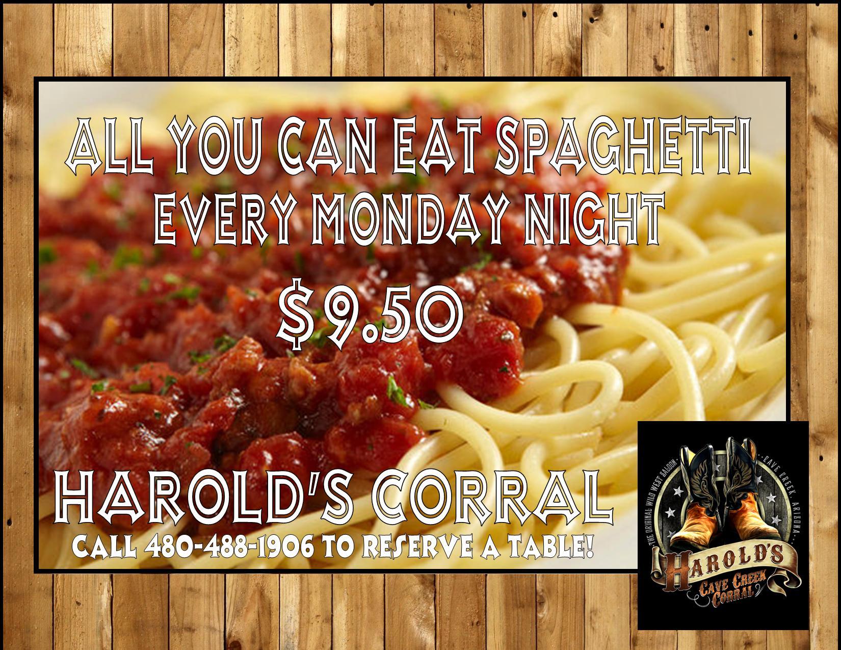 All You Can Eat Spaghetti - Harold's Cave Creek Corral