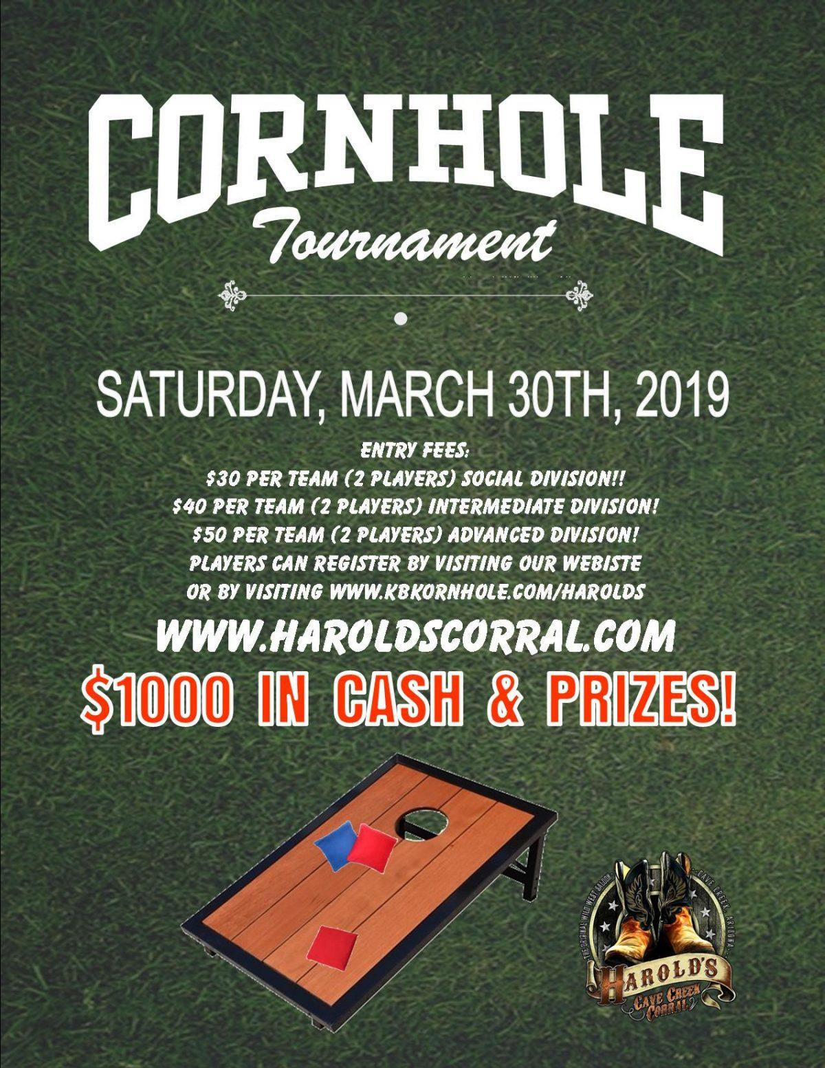 Cornhole Flyer Harold's Cave Creek Corral