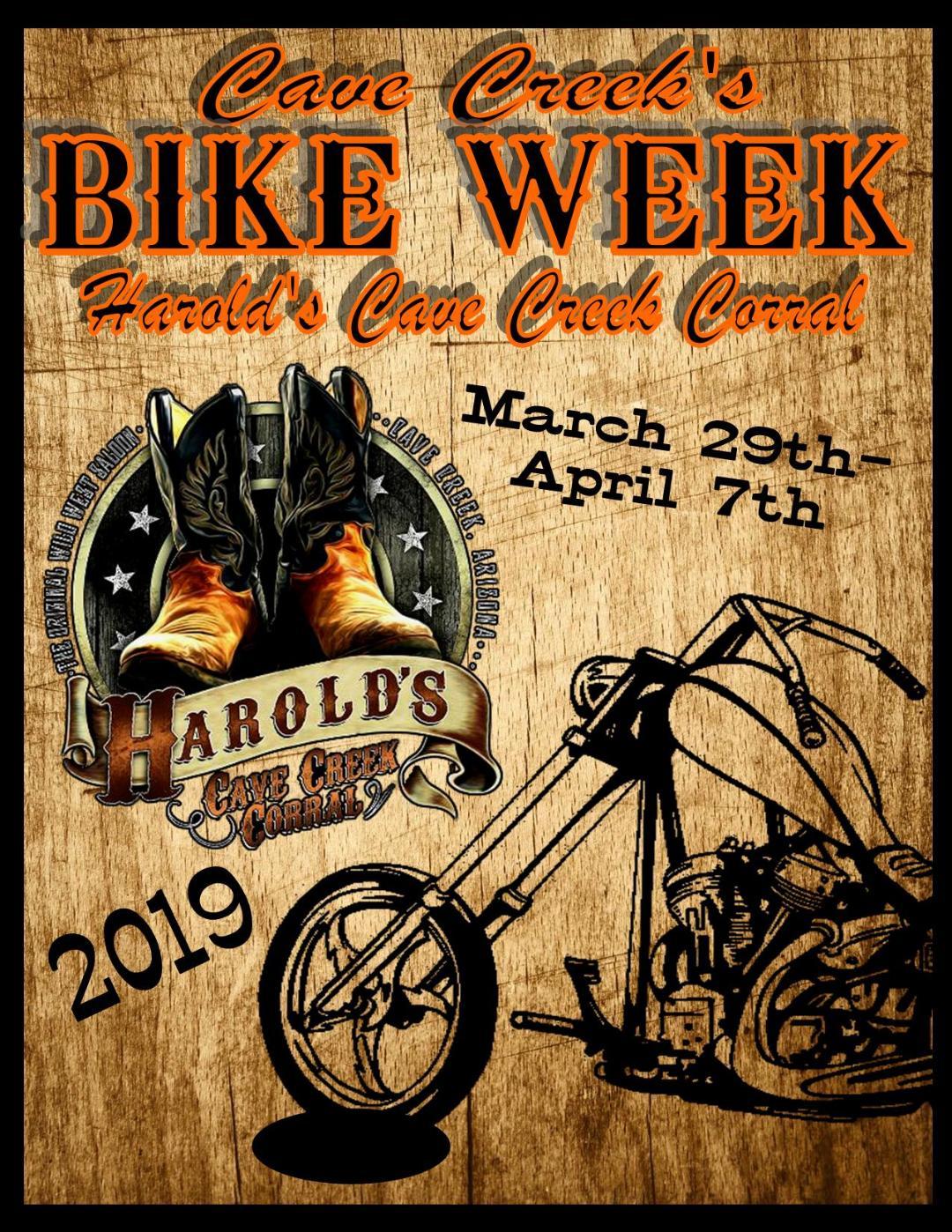 bike week flyer Harold's Cave Creek Corral