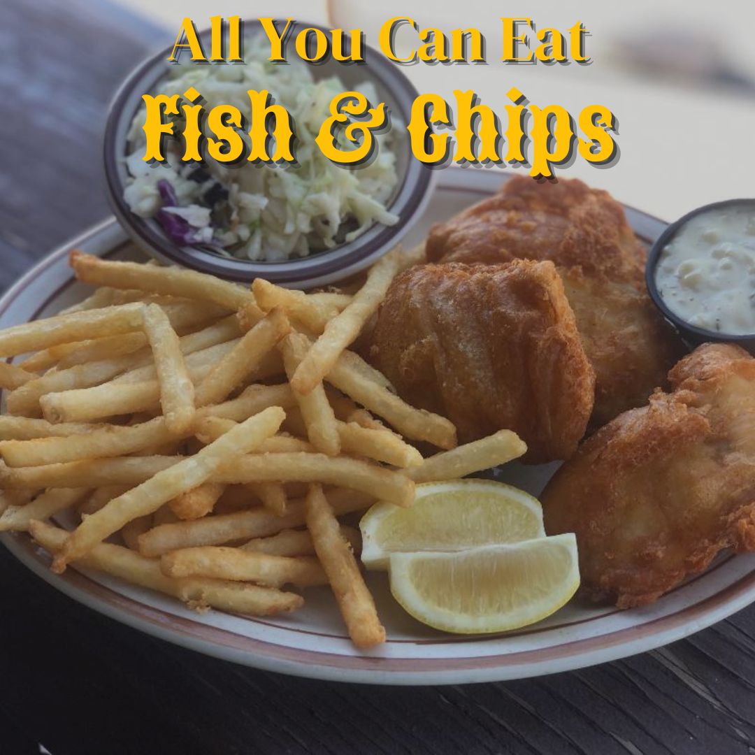 Harold's Friday Specials. All you can eat fish and chips
