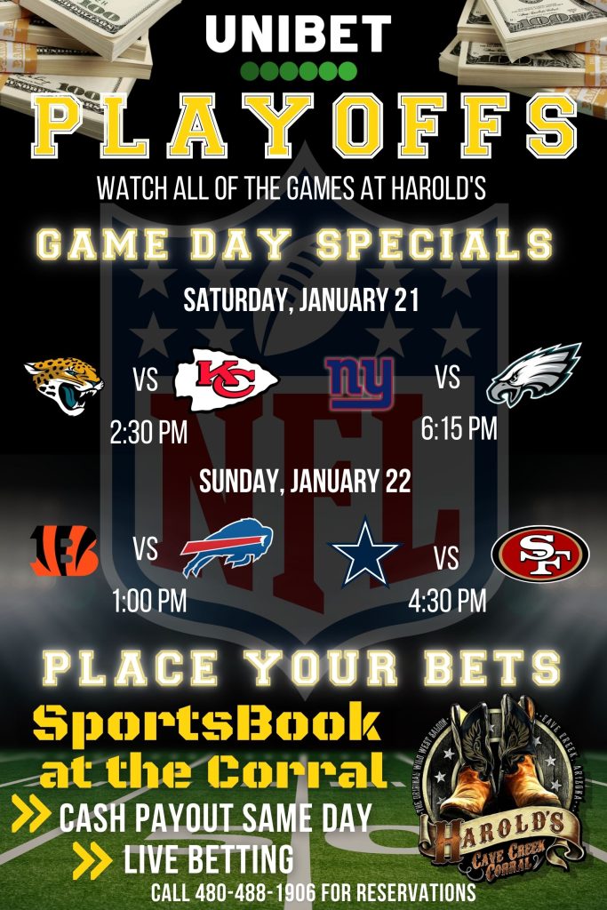 Watch the playoff games at Harold's