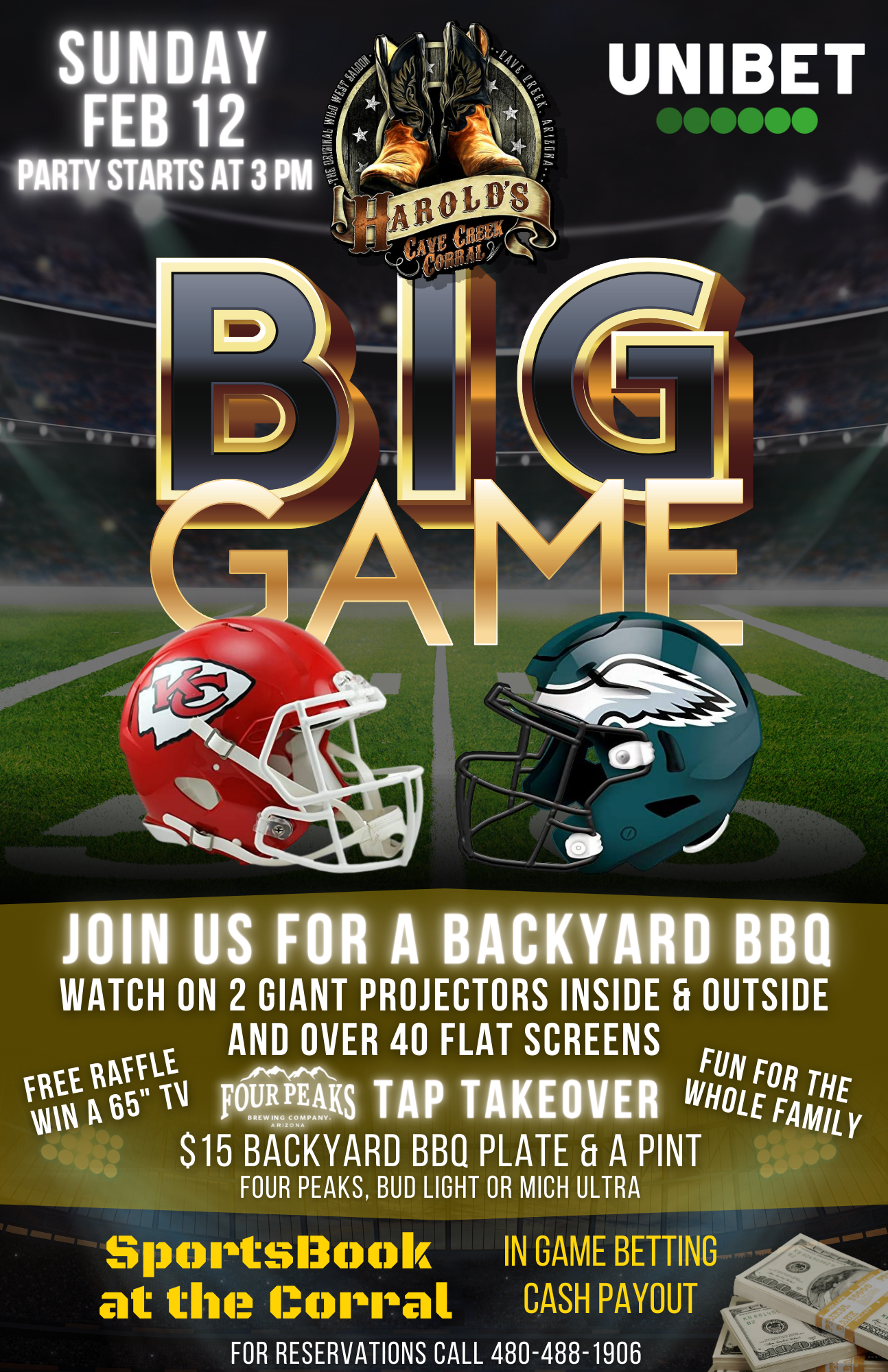 Watch the Big Game at Harold's Corral in Cave Creek
