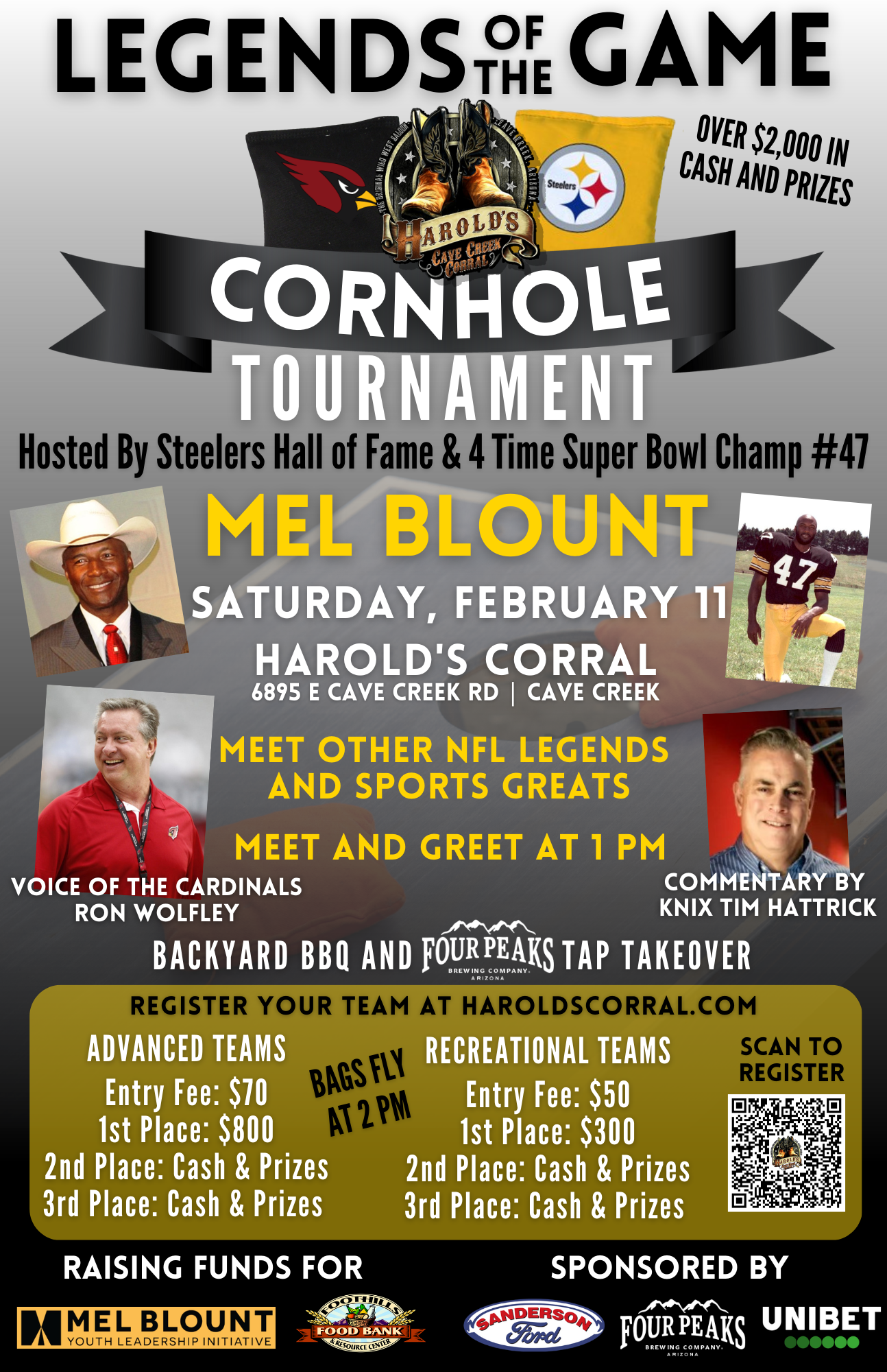 Legends of the Game Cornhole Tournament at Harold's Corral in Cave Creek