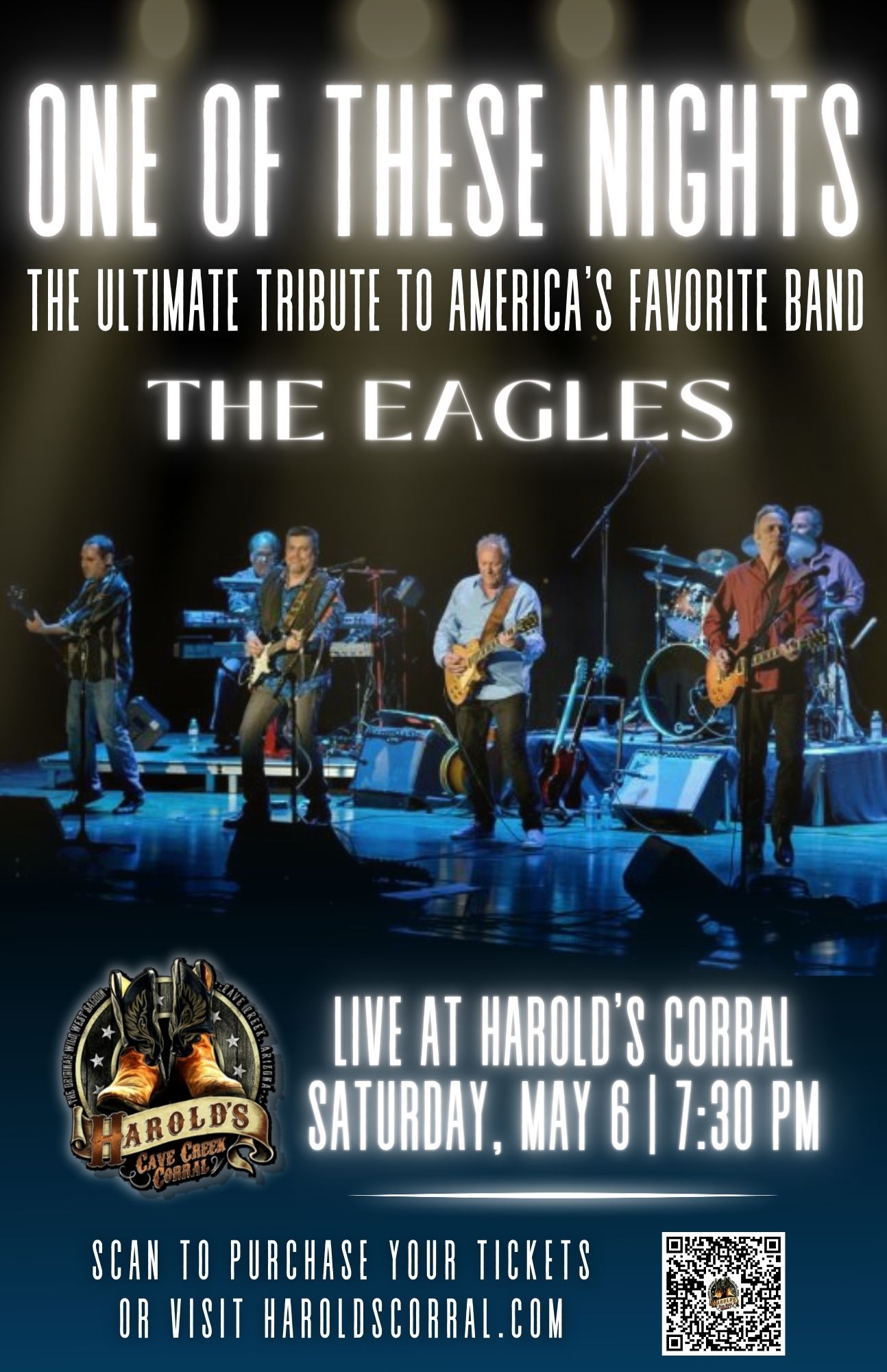 One of these nights tribute to the eagles at harold's corral