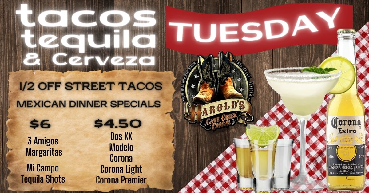 Taco Tuesday specials at Harold's Corral