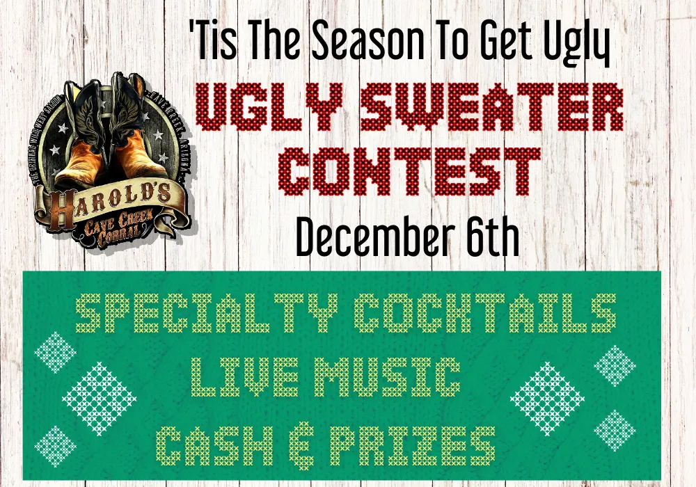 ugly sweater contest at Harold's corral in cave creek