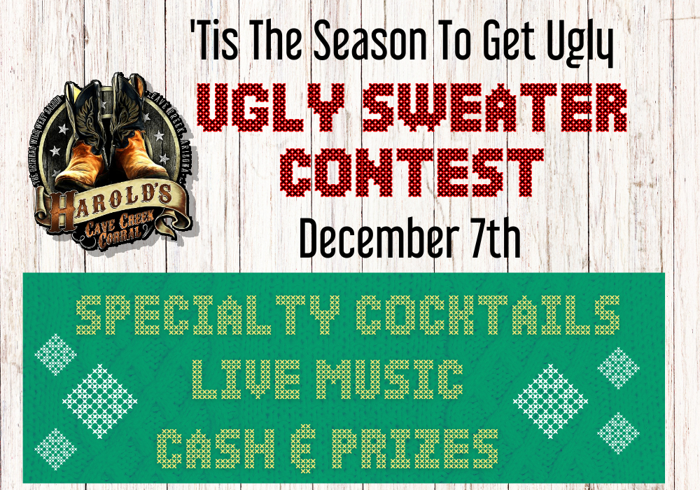 Ugly Sweater Contest at Harold's Corral in cave creek