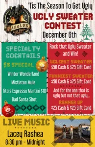 ugly sweater contest at Harold's corral in cave creek