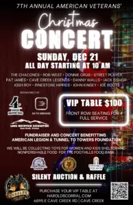 Veterans christmas concert at Harold's Corral in cAve Creek