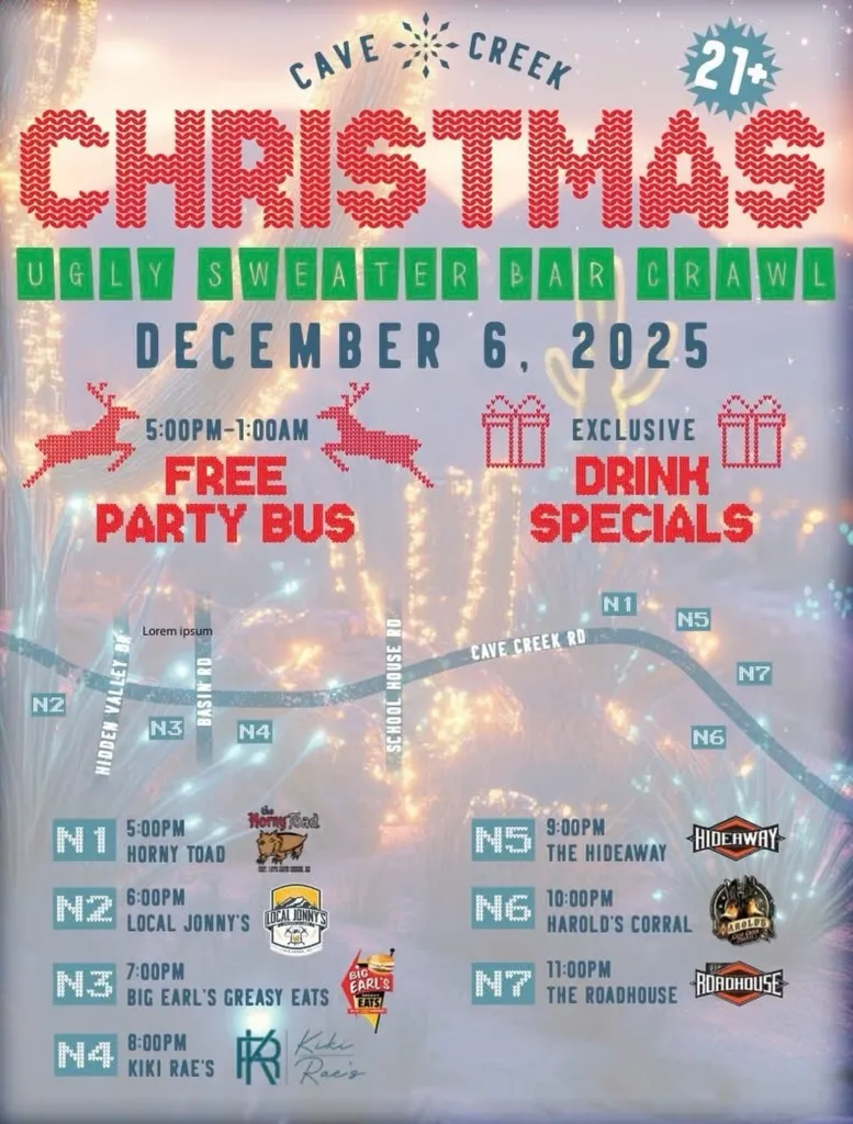 ugly sweater pub crawl in cave creek