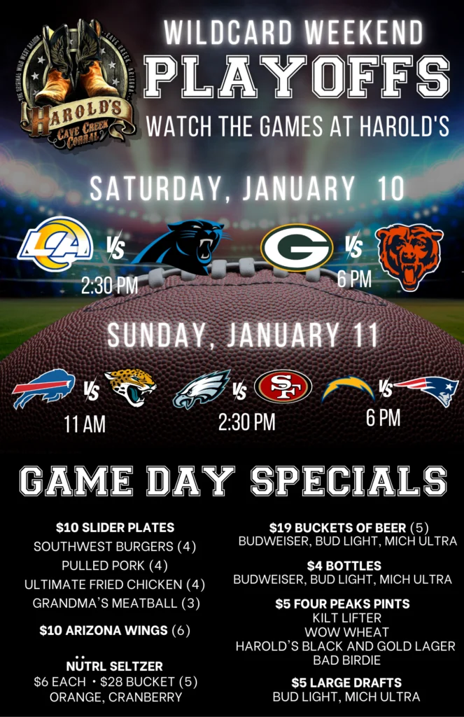 watch the nfl playoffs at harold's corral in cave creek