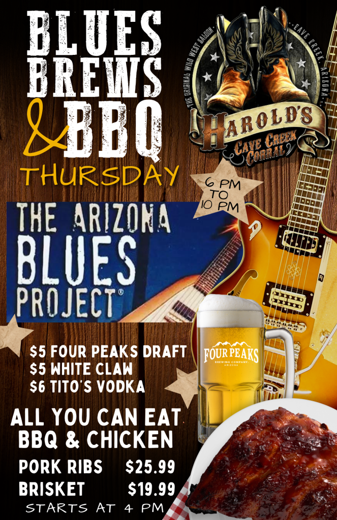 blues brews and bbq with az blues project at Harold's Corral in cave creek