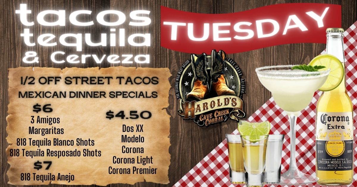 Tuesday Specials at Harold's Corral in Cave Creek