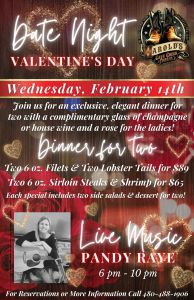 Valentine's day specials - date night at Harold's Corral in Cave Creek