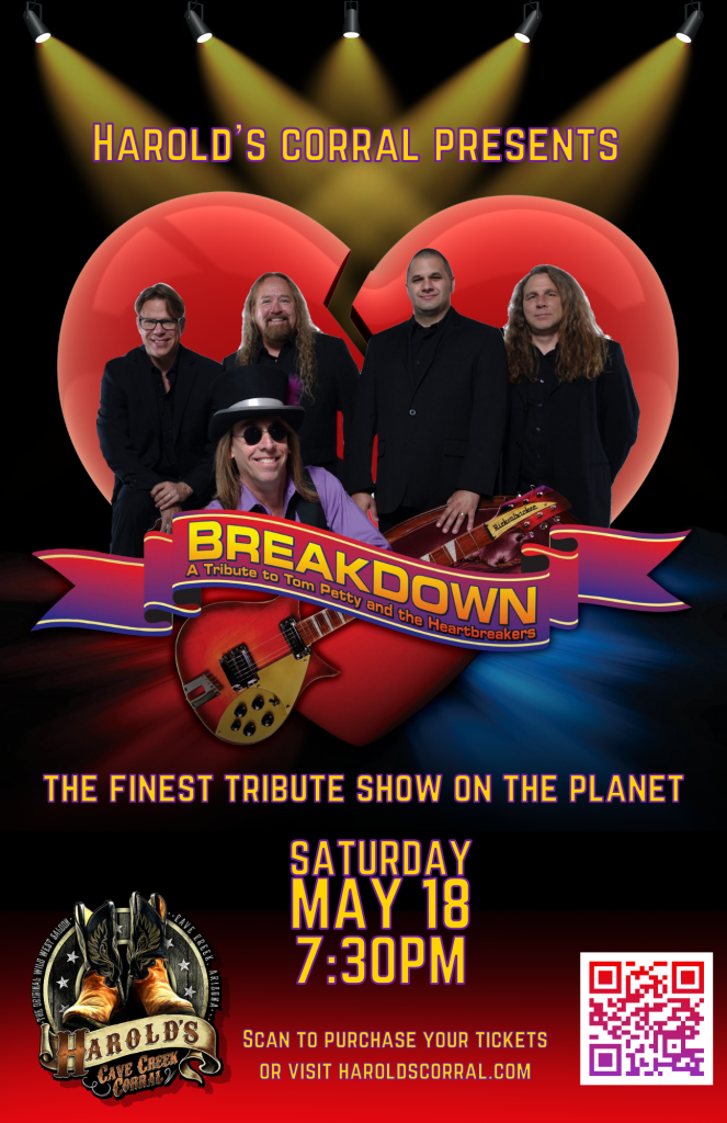 Breakdown a tribute to tom petty and the heartbreakers at Harold's corral in cave creek