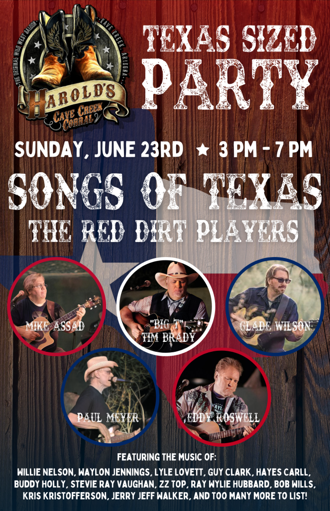 Songs of texas live music at harold's corral in cave creek