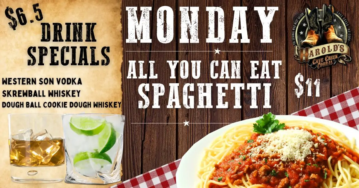 Monday Specials at Harold's Corral in Cave Creek