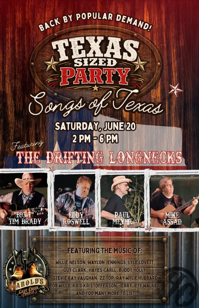 songs of texas live music party at harold's corral
