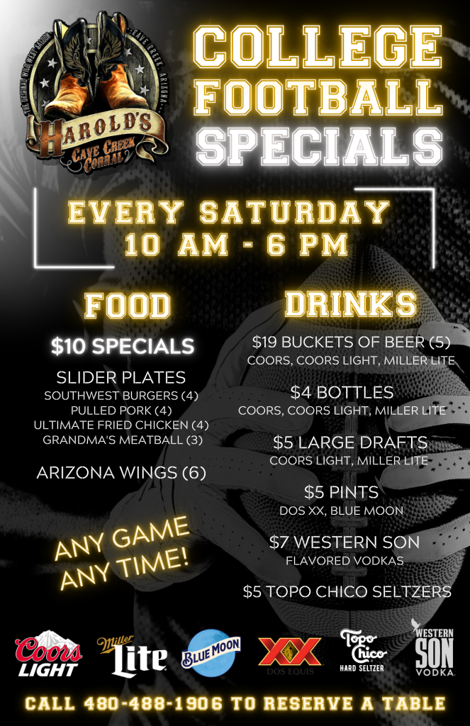 watch college football at harold's corral in cave creek