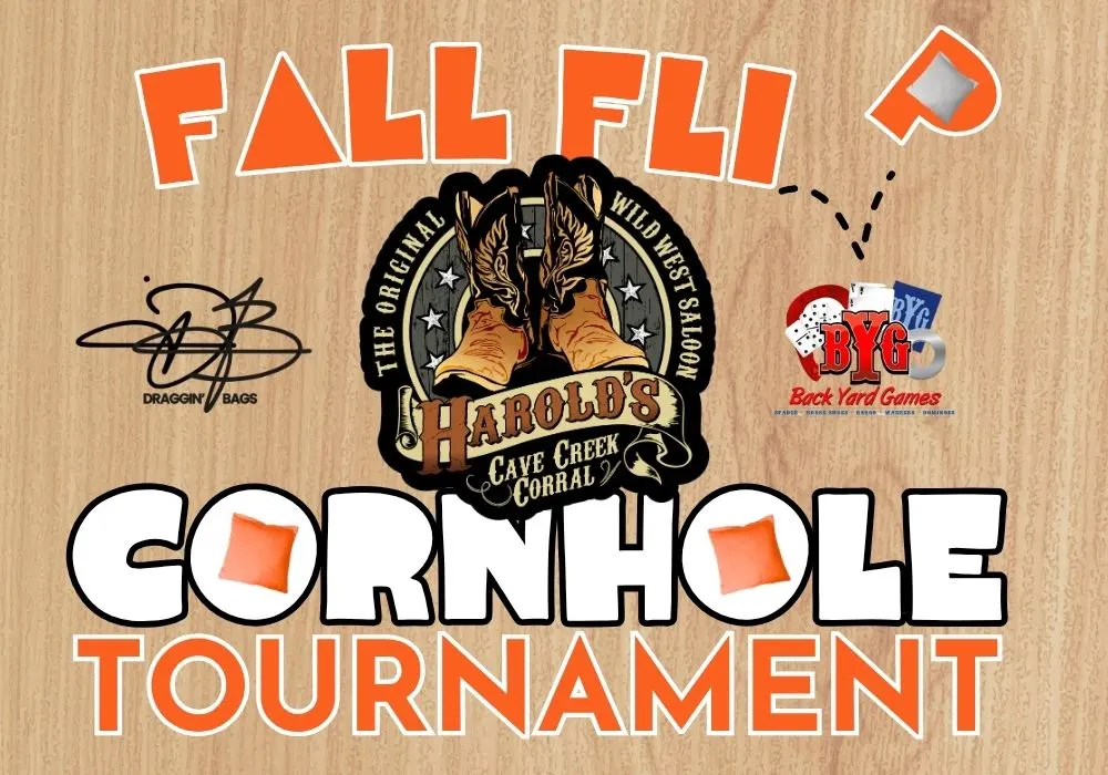 FAll flip cornhole tournament at harold's corral in cave creek
