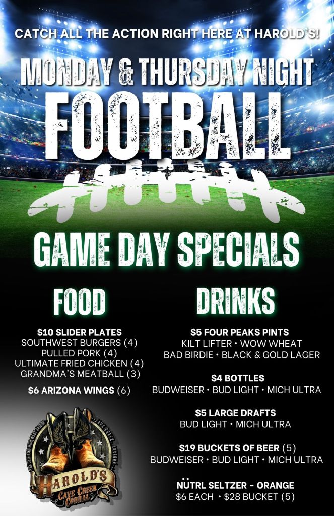 Monday & Thursday Football Specials