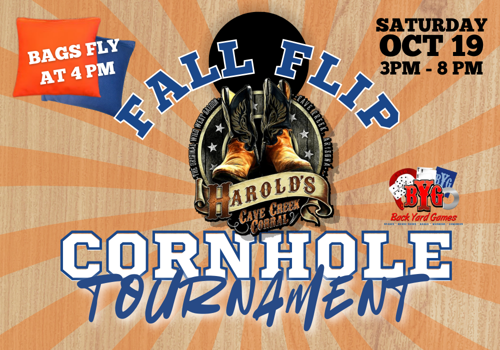 Fall Flip cornhole tournament at Harold's Corral in cave creek