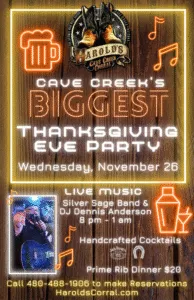 thanksgiving eve party at harold's corral in cave creek