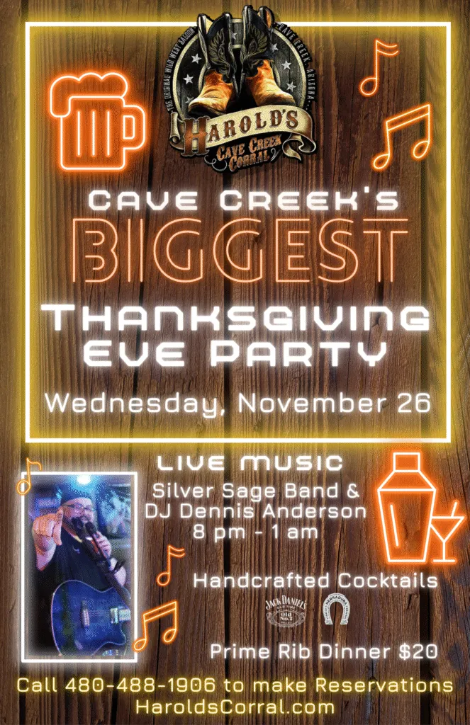 thanksgiving eve party at harold's corral in cave creek