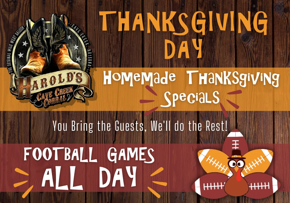 thanksgiving day specials at harold's corral in cave creek