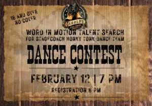 Word in motion dance contest at harold's corral in cave creek