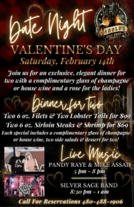 valentine's day dinner specials - date night at harold's corral in cave creek