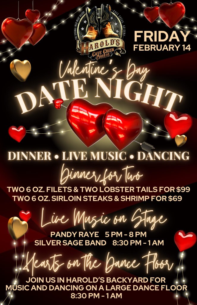 Valentine's Day live music and dancing at Harold's Corral in Cave Creek