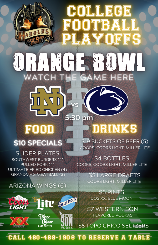 Orange Bowl at Harold's Corral in Cave Creek