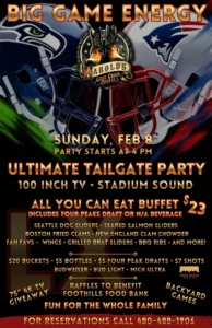 SUPER bowl tailgate party at harold's corral in cave creek