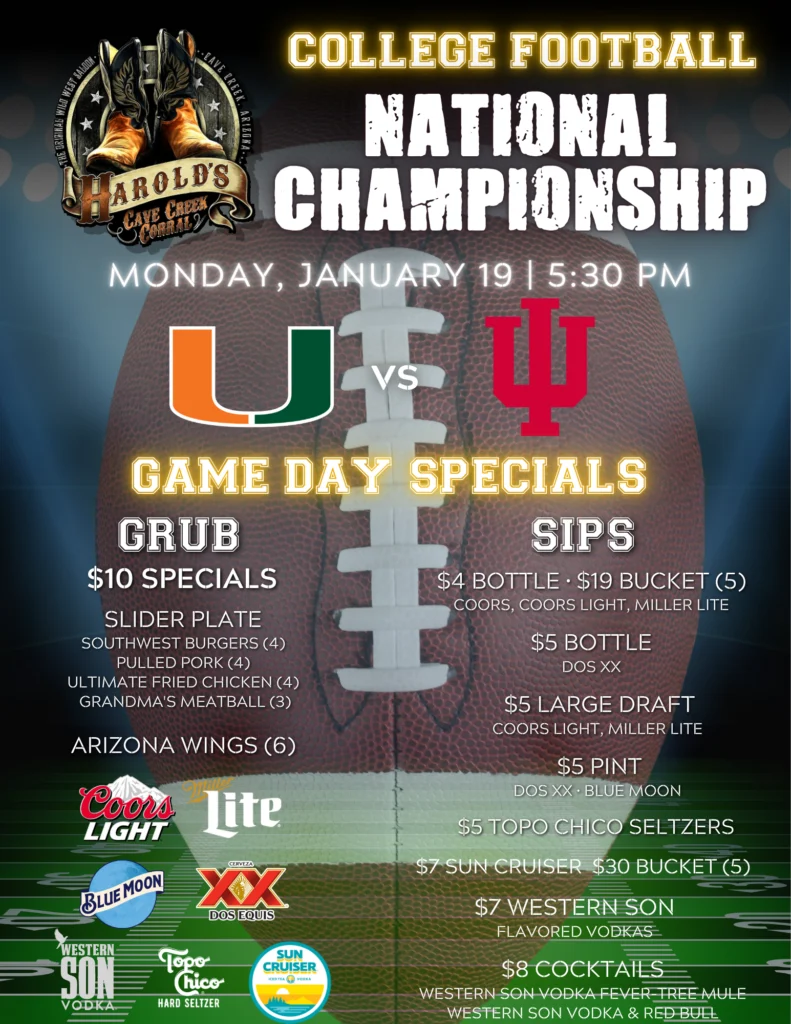 College football national championship watch at harold's corral