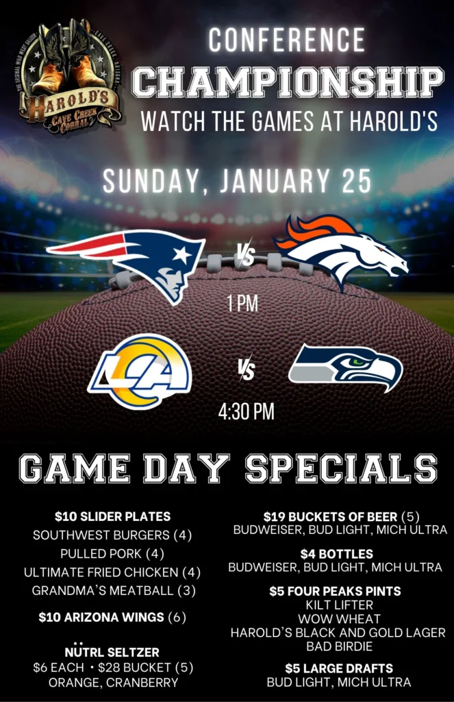 watch the playoffs at Harold's corral in cave creek