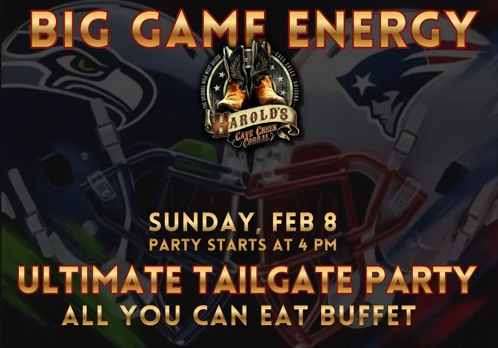super bowl tailgate party at harold's corral in cave creek