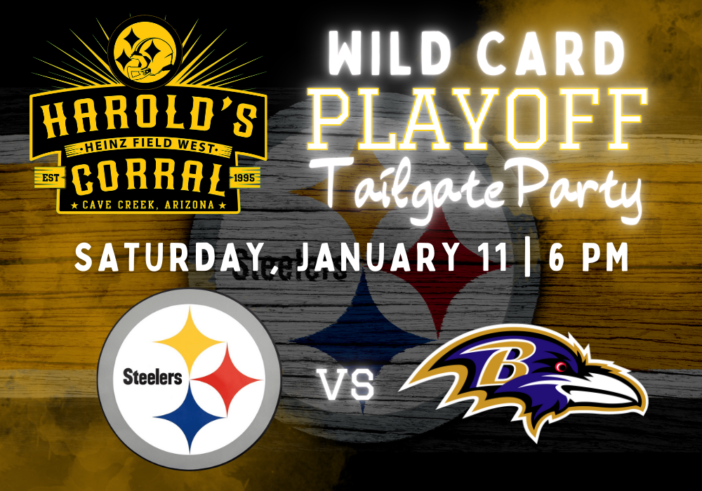 Steelers vs Ravens Playoff Tailgate party at Harold's Corral in cave creek