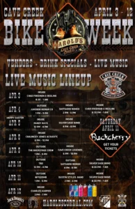cave creek bike week live music lineup at harold's corral