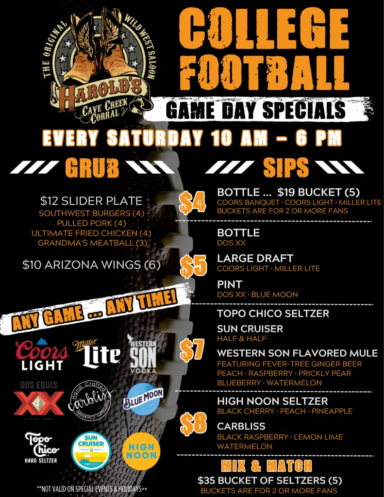 College football at harold's corral in cave creek