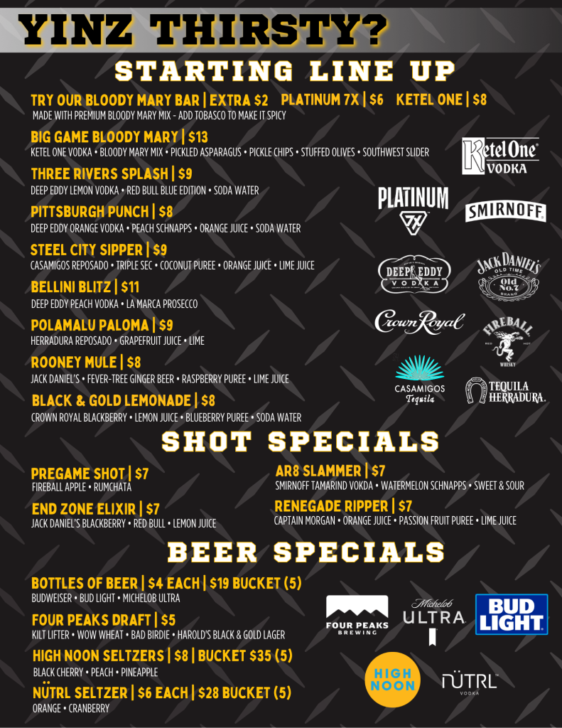 Football drink Specials at Harold's Corral