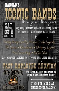 Iconic cave creek bands playing at Harold's Corral