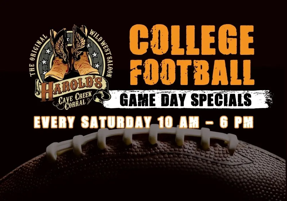 college football game day specials at harold's corral
