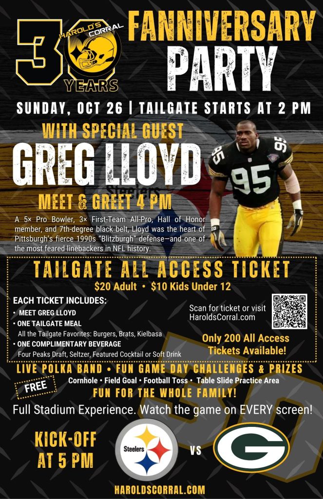 fanniversary party at Harold's Corral for the Steelers