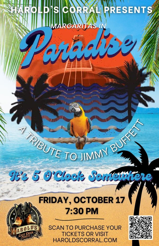 Margaritas in paradise tibute to jimmy buffett at harold's corral in cave creek
