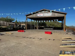 stage 35 at the corral at harold's corral wedding venue