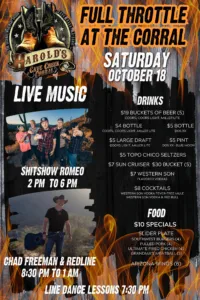 live music at harold's for biketoberfest