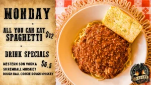 monday all you can eat spaghetti at harold's corral in cave creek